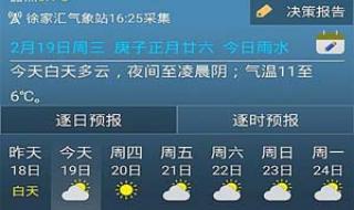 上海市天气预报查询